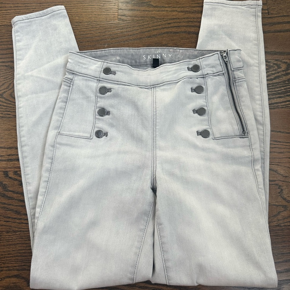 Skinny High-Waisted Light Gray Jeans